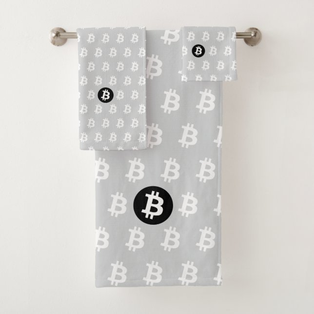 Bitcoin Light Grey Badhandtuch Set (Insitu)