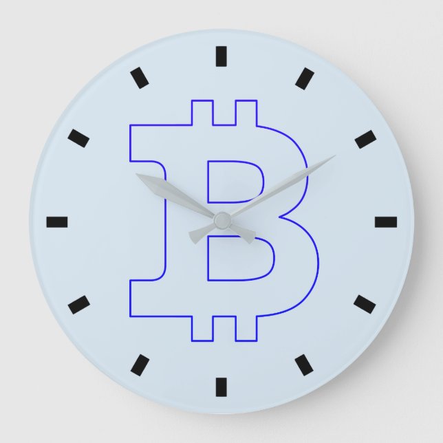 Bitcoin-Logo-Grafik-Geschäft, Bürowand Große Wanduhr (Vorderseite)