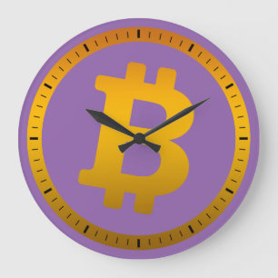 Bitcoin-Logo-Grafik-Geschäft, Bürowand Große Wanduhr
