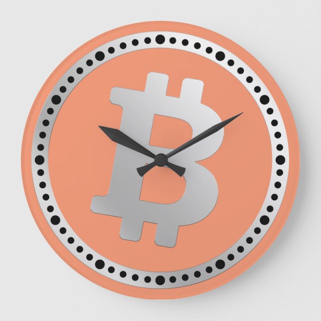 Bitcoin-Logo-Grafik-Geschäft, Bürowand Große Wanduhr (Vorderseite)