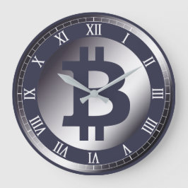 Bitcoin-Logo-Grafik-Geschäft, Bürowand Große Wanduhr