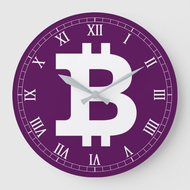 Bitcoin-Logo-Grafik-Geschäft, Bürowand Große Wanduhr (Vorderseite)