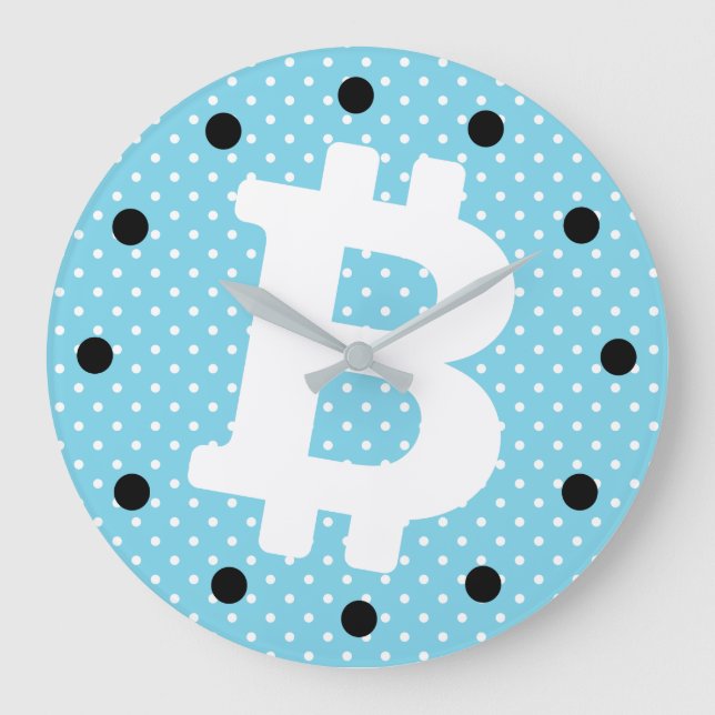 Bitcoin-Logo-Grafik-Geschäft, Bürowand Große Wanduhr (Vorderseite)