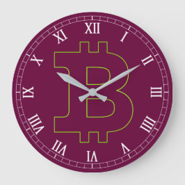 Bitcoin-Logo-Grafik-Geschäft, Bürowand Große Wanduhr