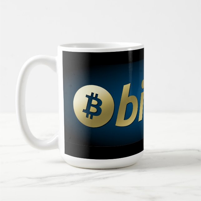 Bitcoin-Logo Kaffeetasse (Links)