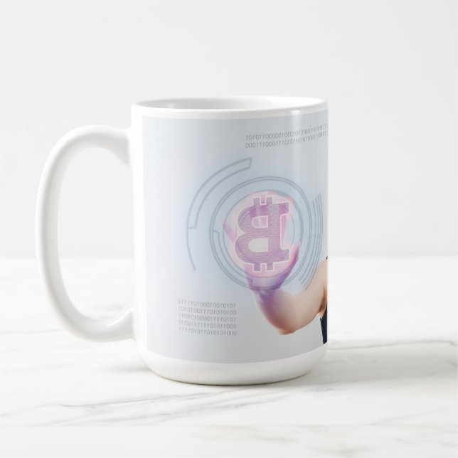 Bitcoin-Logo Kaffeetasse (Links)