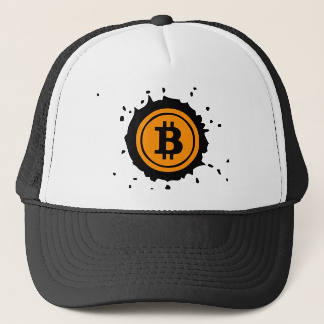 Bitcoin-Logo Kryptowährung Truckerkappe (Vorderseite)