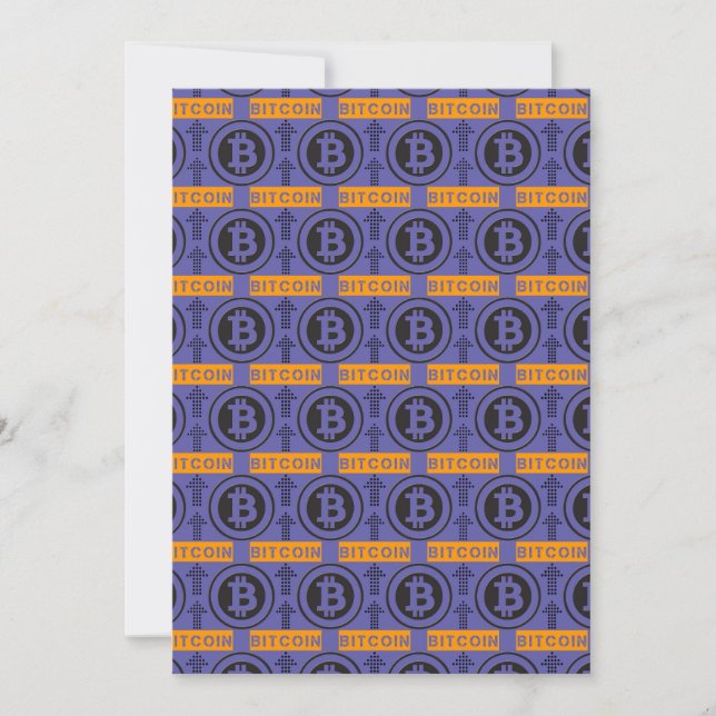 Bitcoin Logo-Muster Einladung (Vorderseite)
