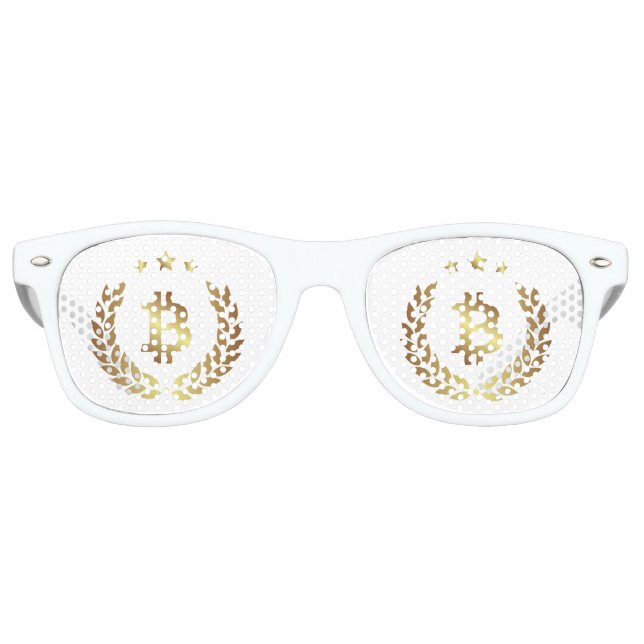 Bitcoin Logo Symbol Crypto Wappen Sonnenbrille (Vorderseite)
