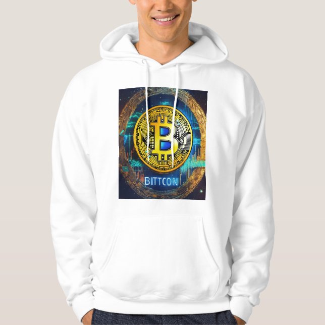Bitcoin Logo Trending Mens T - Shirt Printed Hoodi (Vorderseite)