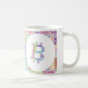 Bitcoin Logo Wortgrafik Kaffeetasse