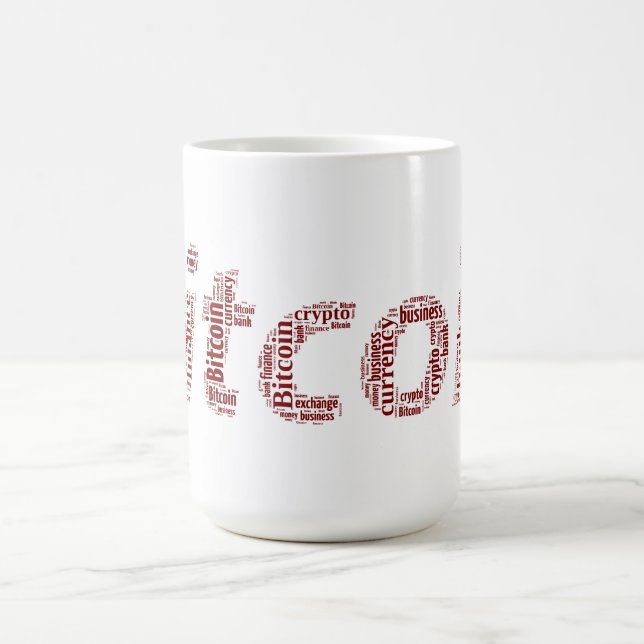 Bitcoin Logo Wortgrafik Kaffeetasse (Mittel)