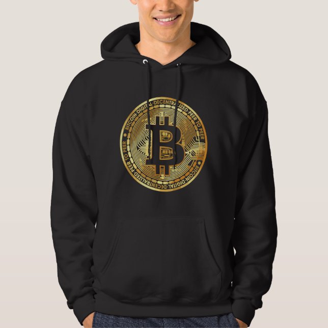 Bitcoin - Metallmünzendesign - BTC Hoodie (Vorderseite)