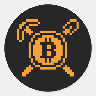 Bitcoin-Miner BTC 8-Bit Aufkleber