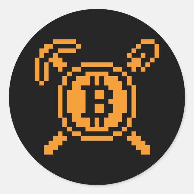 Bitcoin Miner BTC 8-Bit | Aufkleber (Vorderseite)