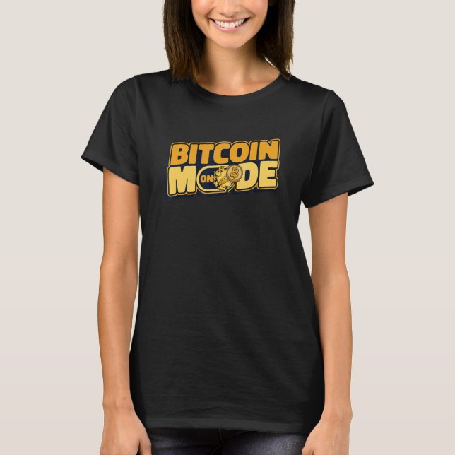 Bitcoin Mode On Blockchain Crypto Currency Bitcoin T-Shirt (Vorderseite)