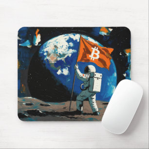 "Bitcoin Mond" Ölgemälde #4 Mousepad