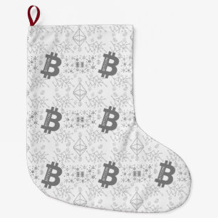 Bitcoin Money Design Weihnachts-Strumpf Großer Weihnachtsstrumpf