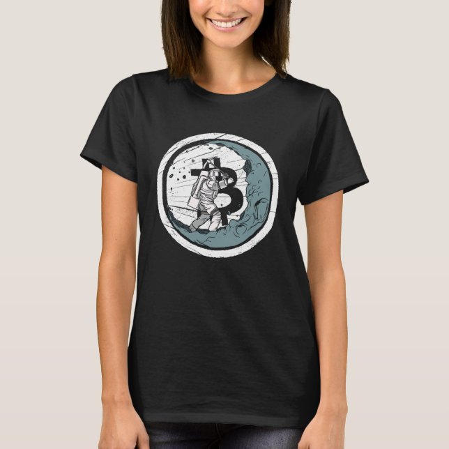 Bitcoin Moon Mining Kryptowährung BTC Crypto Mine T-Shirt (Vorderseite)
