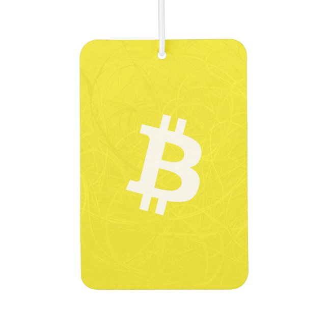 Bitcoin-Neuron Gelb Autolufterfrischer (Vorderseite)