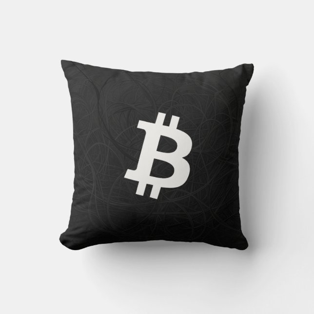 Bitcoin Neuron Schwarz Kissen (Vorderseite)