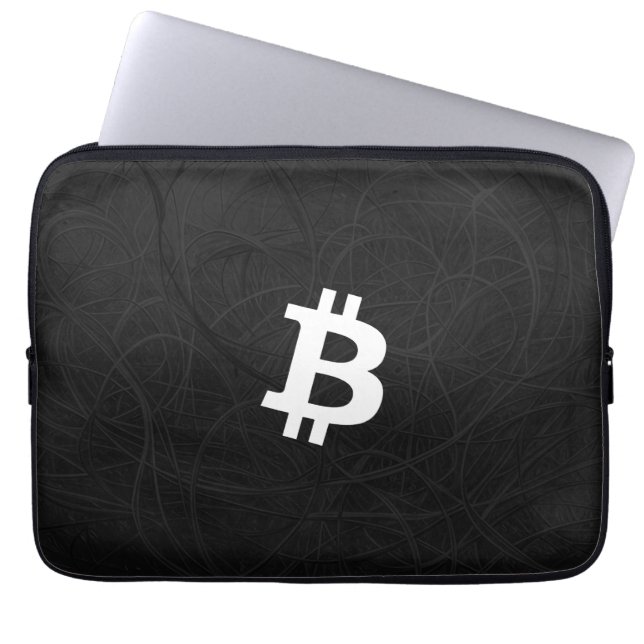 Bitcoin Neuron Schwarz Laptopschutzhülle (Vorderseite)