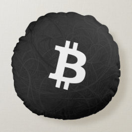 Bitcoin-Neuron Schwarz Rundes Kissen