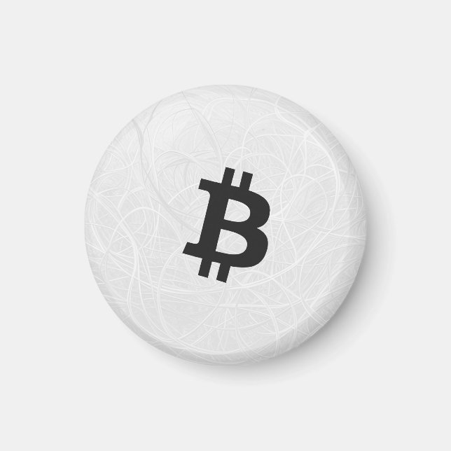 Bitcoin Neuron Weiß Magnet (Vorne)
