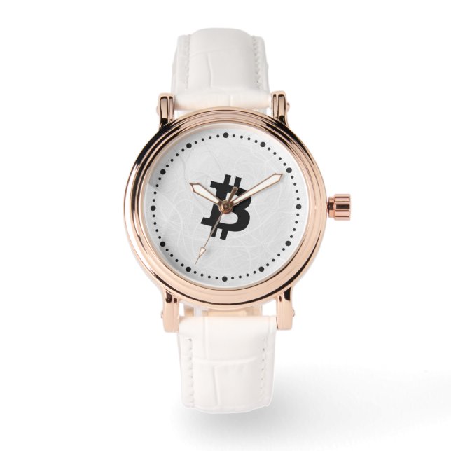 Bitcoin Neuron White Armbanduhr (Vorderseite)