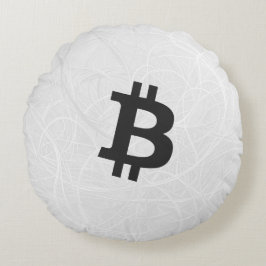 Bitcoin Neuron White Rundes Kissen