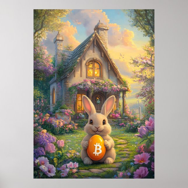 Bitcoin Oster Bunny Crypto Rabbit Hole Poster (Vorne)