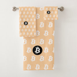 Bitcoin Peach Badhandtuch Set