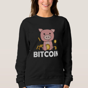 Bitcoin Piggy Bank Coins halten digitale Währung Sweatshirt