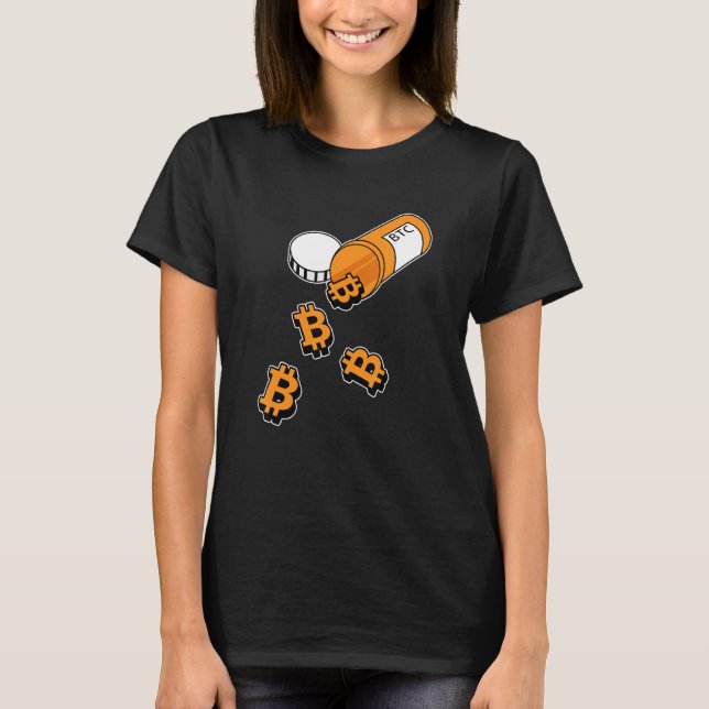 Bitcoin Pill Inspiriert BTC-Verschreibungspflicht T-Shirt (Vorderseite)