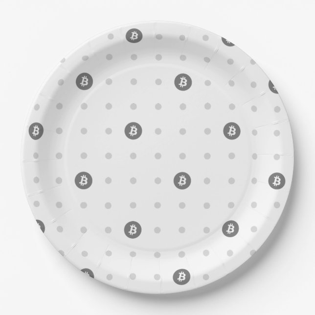 Bitcoin Polka Dot Paper Plate (Large)  Pappteller (Vorderseite)