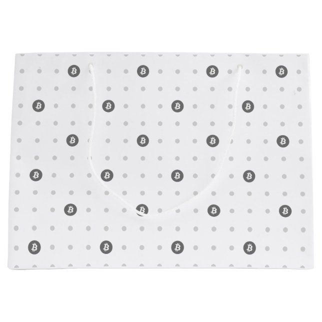 Bitcoin Polka Dots Gift Bag (Large) Große Geschenktüte (Vorderseite)