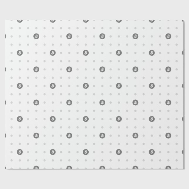 Bitcoin Polka Dots Wrapping Paper Geschenkpapier (Flach)