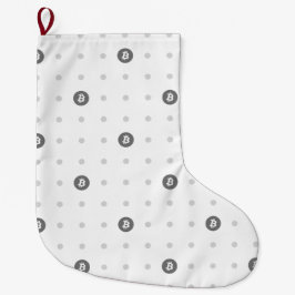 Bitcoin-Polka-Punkte-Christmas-Strumpf (Groß) Großer Weihnachtsstrumpf