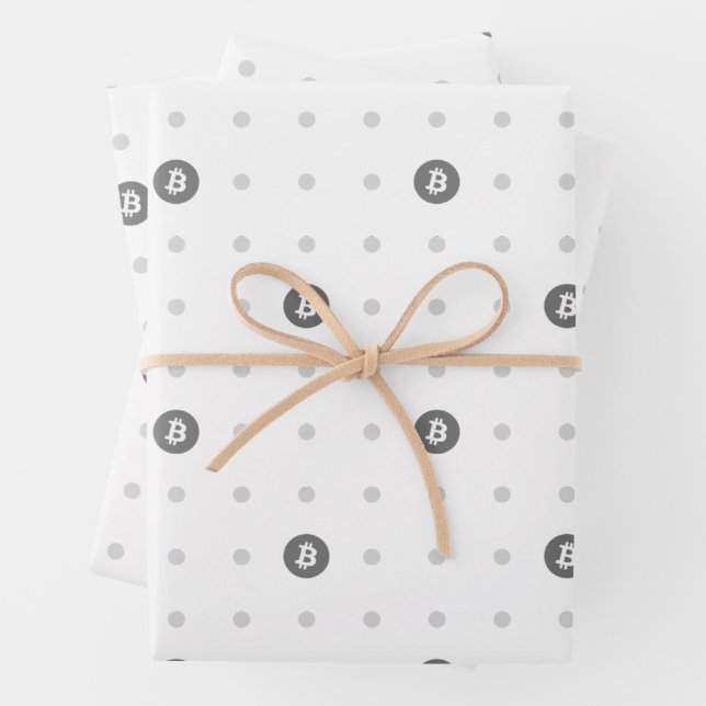 Bitcoin-Polka-Punkte-Geschenkpapierbögen Geschenkpapier Set (Beispiel)