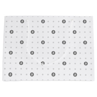 Bitcoin-Polka-Punkte-Geschenktasche (Groß) Große Geschenktüte
