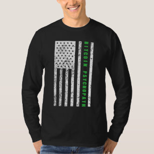 Bitcoin Psychopath Patriotismus Amerikanische Flag T-Shirt