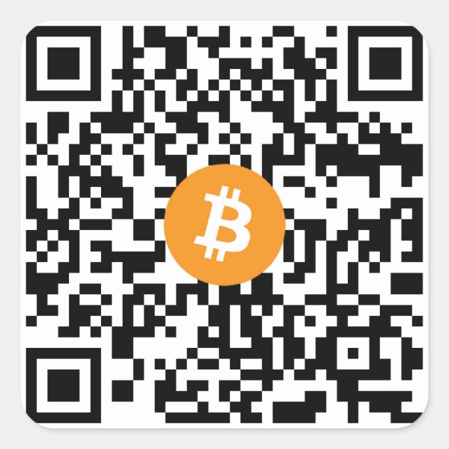 Bitcoin QR Code Kleine Aufkleber (Blatt 20) (Vorderseite)