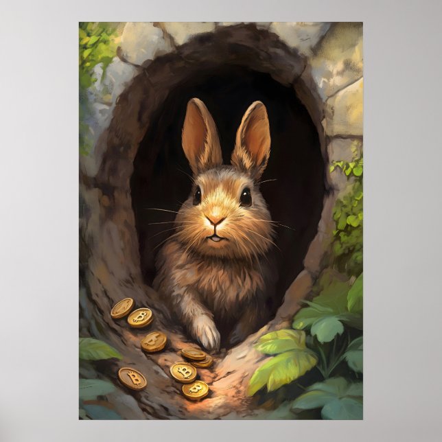 Bitcoin Rabbit Hole Crypto Poster (Vorne)