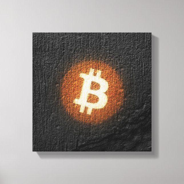 Bitcoin-resistente Kunst (auf schwarzer Wand HD) Leinwanddruck (Vorderseite)