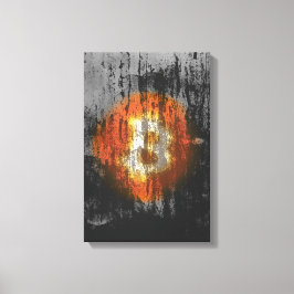 Bitcoin-resistente Kunst (auf schwarzer Wand HD) Leinwanddruck