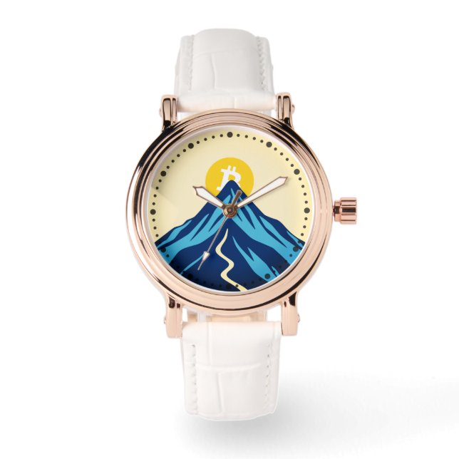 Bitcoin Rising (Style: Bright) Armbanduhr (Vorderseite)