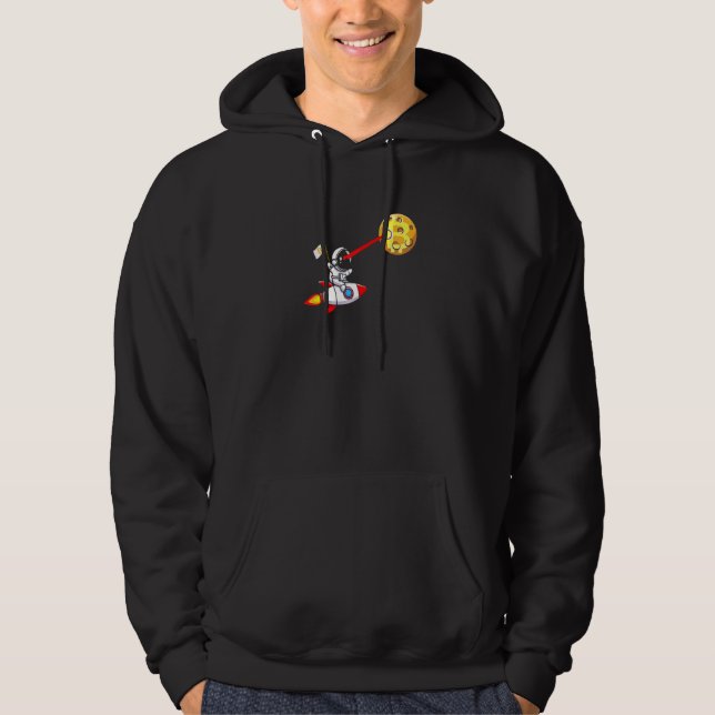 Bitcoin Rocket Spaceship Astronaut Moon Cryptocurr Hoodie (Vorderseite)