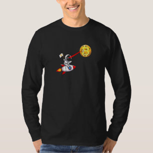 Bitcoin Rocket Spaceship Astronaut Moon Cryptocurr T-Shirt