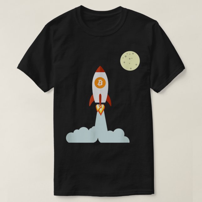 Bitcoin Rocket To The Moon Design T-Shirt (Design vorne)