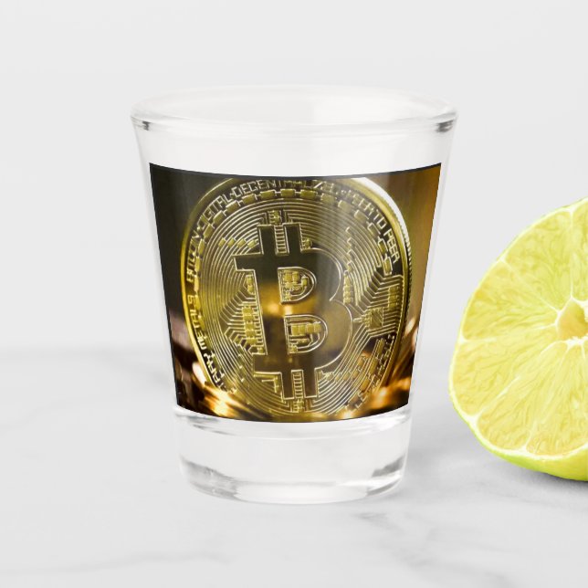 Bitcoin Schnapsglas (Vorderseite)